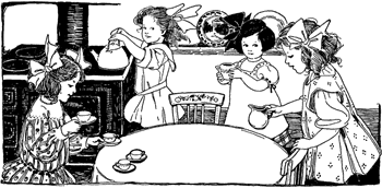 girls having tea
